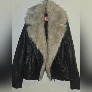 Azalea WANG 2XL MOTORCLE JACKET WITH REMOVABLE FAUX FUR COLLAR.